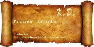 Kreiner Darinka névjegykártya